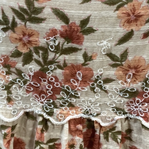 American Eagle Floral Sundress M Embroidered Tiered Cottage‎ core Babydoll Dress - Picture 10 of 10